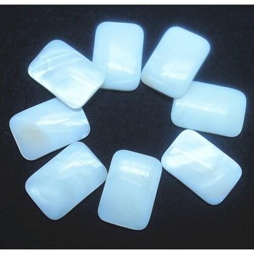 10pcs natural white shell rectangle cabochons no hole size 20x30mm mother of pearl beads findings and jewelry accessories
