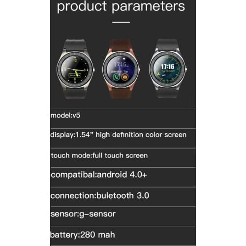 Smartwatches Cellphones For Bluetooth 3.0 Intelligent Phone SIM Android Watch Mobile Watch Wireless V5 Intelligent Smart Watch