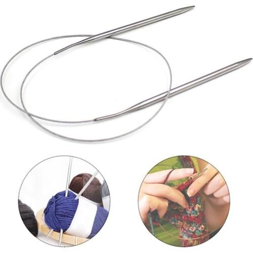 43/60/120cm Extended Crochet Hooks Loop Needles Stainless Steel Circular Needles for Sweater Needle For Hand DIY Knitting Too