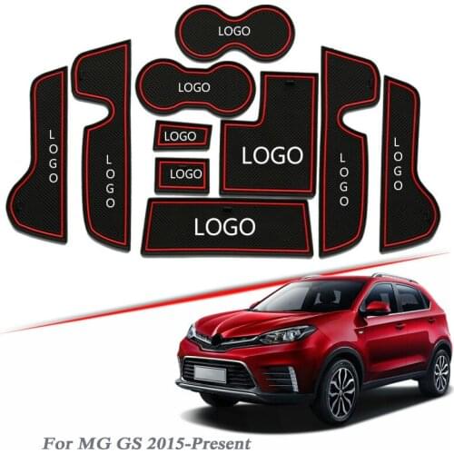 Brand LOGO Car Styling For MG GS MG GT 2015-Present Latex Gate slot pad Interior Door Groove Mat Non-slip dust Mat Accessories
