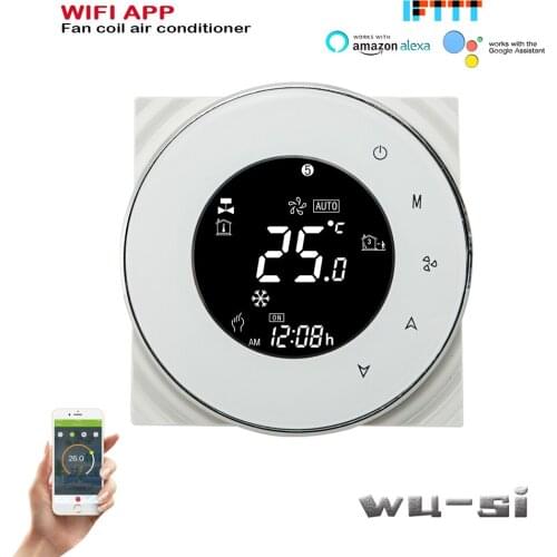 WIFI fan coil thermostat- 2Pipe cool or heat,24VAC 95-240VAC