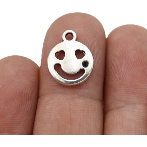 20pcs Tibetan Silver Plated Face Charms Pendants for Bracelet Necklace Jewelry Making DIY Handmade 13x16mm