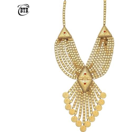 Turkish Wedding/Birthday/Engagement Gifts Nigerian Arab Persia Jewelry for Women Gold Color Muslim Islamic Allah Necklace