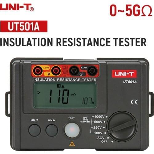 UNI-T UT501A High Precision Insulation Resistance Meter 1000V Megger Earth Ground Resistance Voltage Tester CA