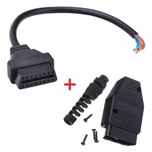 Universal OBD2 (M+F) Male + 16 pin Female Open Extension Connector Cable Assembly OBD II J1962 Diagnostic Adapter