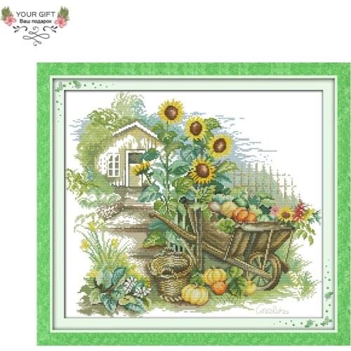 Your Gift F308(4) Free Shipping 14CT 11CT Counted and Stamped Home Decor Little Float Needlepoints Embroidery Cross Stitch Kits