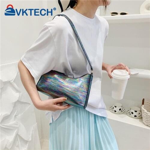 Vintage Women PU Leather Color Shoulder Underarm Bags Casual Solid Color Ladies Small Hobos Handbags