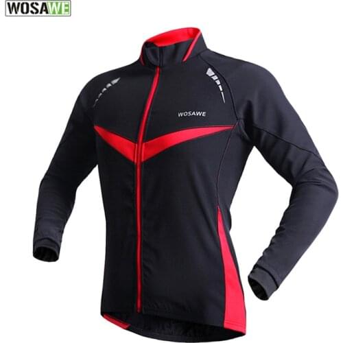 WOSAWE Winter Warm Up Thermal Cycling Motor Jacket Bicycle Clothing Windproof Waterproof Jersey MTB Mountain Bike Sports Jackets