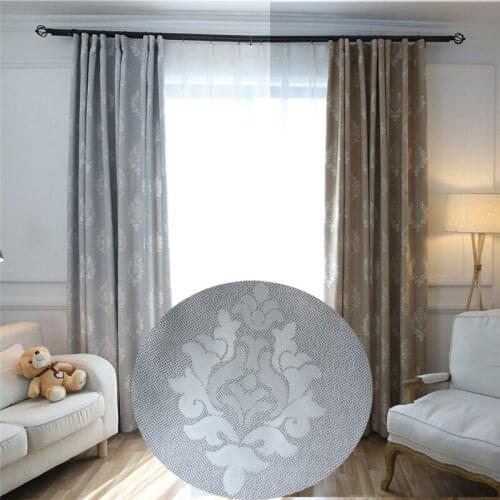 Jacquard Pattern Living Room Curtains Elegant Darkening Cortinas Jinya Home Decor Gray Window Door Panel Drapes for Bedroom