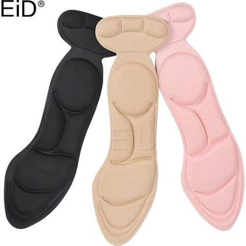 EiD 4D women Massage Super Soft Sponge Insole Pad Inserts Heel Post Back Breathable Anti-slip for High Heel Protector Feet Care