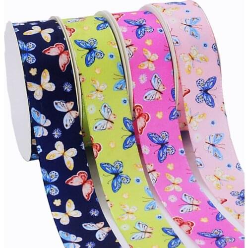 1 '25mm butterfly ribbon 5m DIY handcrafted material headdress hair bow gift wrap home decoration