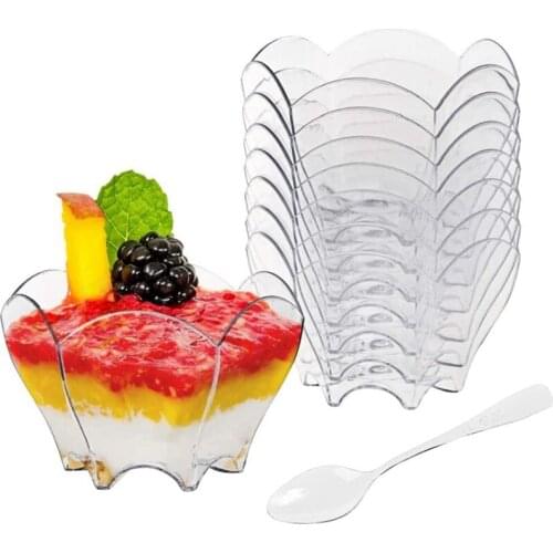100 Pack Mini Parfaits Dessert Cups With 100 Spoons 3Oz Clear Small Serving Bowl For Tasting Party Dessert Appetizers