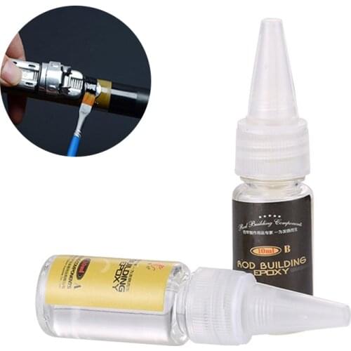 2Pcs Fishing Rod Epoxy Resin AB Glue DIY Repair Guide Ring Card Seat tTie Ring Special Glue Transparent Fishing Rod Paint