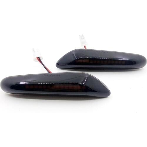 2pcs/set Car Smoke Lens Dynamic LED Turn Signals Lights Side Marker Lamps Auto Exterior Accessories For BMW X3 X1 E60 E46 E90