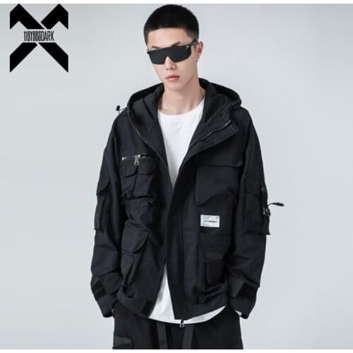 2021 Tactical Function Jackets Multi Pockets Cargo Windbreaker Streetwear Hooded Jacket Fashion Autumn Coats Techwear WB264