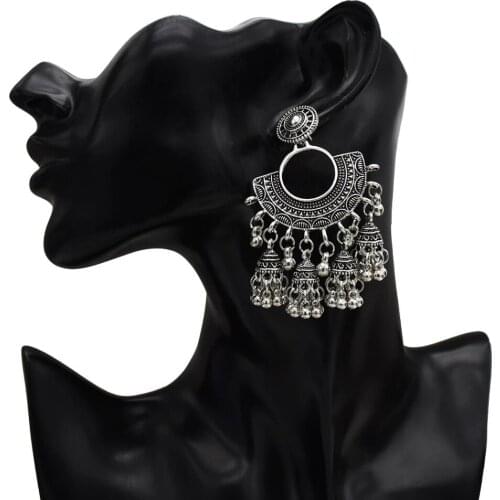 4 Styles Egypt Bells Drop Indian Earrings Vintage Gold Metal Tassel Pendant Earring for Women Party Wedding Jewelry Gift