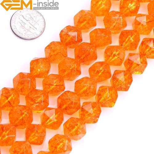 6-14mm Gem-inside Round Cambay Faceted Yellow Citrines Crystal Beads For Jewelry Making 15inches DIY Jewellery