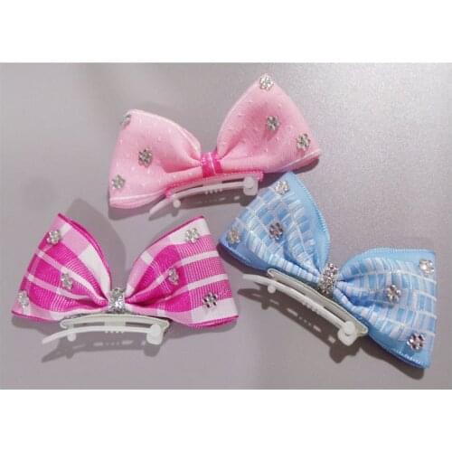 Dog Grooming Hair Accessories Handmade Pet Supplies Headdress Teddy Yorkshire Hair Clipper Dog Frog Clip Bow 30pcs/lot