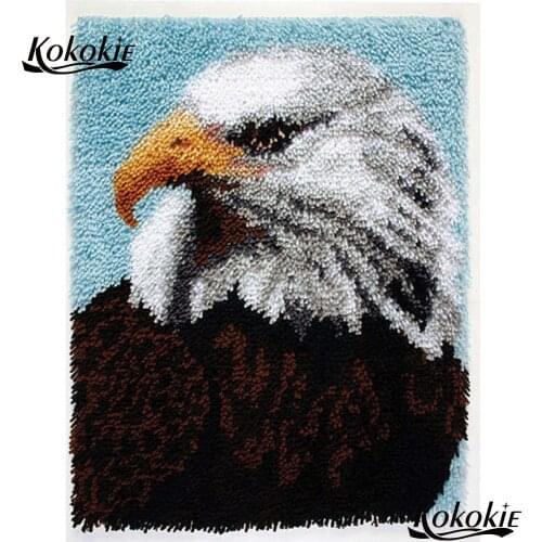 America eagle tapijt latch hook rug canvas printing vloerklee foamiran for needleworksets crochet needle for carpet embroidery