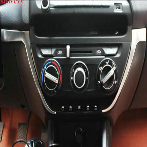 BJMYCYY 2PCS/SET Automobile central control stainless steel decorative patch For Hyundai Solaris 2 Verna 2017