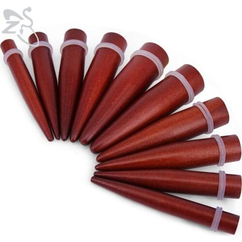 ZS 2 Pcs/lot Wooden Ear Plug And Tunnel Flesh Stretcher 8-16MM Ear Gauge Taper Spike Ear Expanders Unisex Body Piercing Jewelry