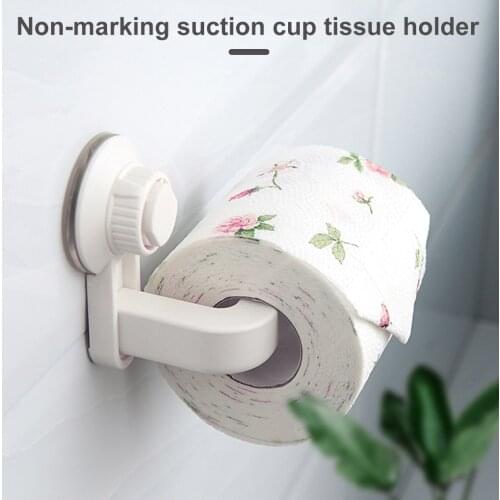 Tissue Holder Suction Cup Towel Paper Roll Hanging Removable Wall Mount Suction Cup Organizer Hanger for Kitchen Bathroom Toilet
