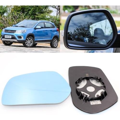 For Chery Tiggo 3X Car Side View Door Wide-angle Rearview Mirror Blue Glass With Base Heated 2pcs