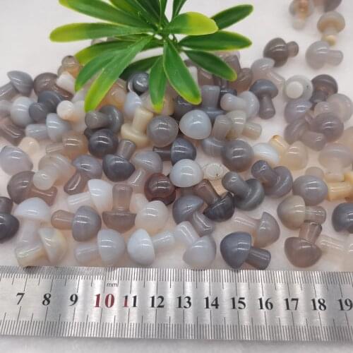 Crystal Agate Stone, Natural Quartz Crystal, Mushroom-Shape Flower Pot and Fish Tank Decoration