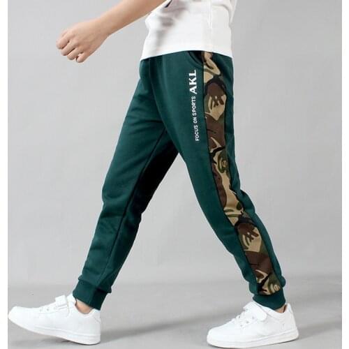 IENENS Kids Boys Cotton Sports Pants Spring Autumn Children Boy Running Trousers Harem Pants Elastic Waist Pants 5-15Y