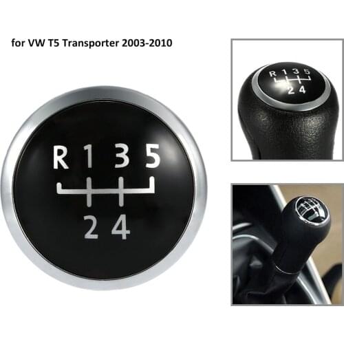 KKMOON 5 Speed Gear Knob Badge Emblem Cap Knob Cover Replacement for VW T5 Transporter 2003-2010