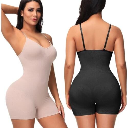 Womens Adjustable Spaghetti Straps Underwire Padded Push Up Backless Tummy Control Full Body Shaper Underwear Bodysuit Shapewear