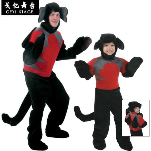 Cute Black and Red Monkey Animal Pajamas Boys Clothes Unisex Adults Onesies Monkey King Cosplay Costumes Halloween Party Suit