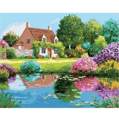 DIY Digital Painting By Numbers Splendid summer oil painting mural Kits Coloring Wall Art Picture Gift frameless