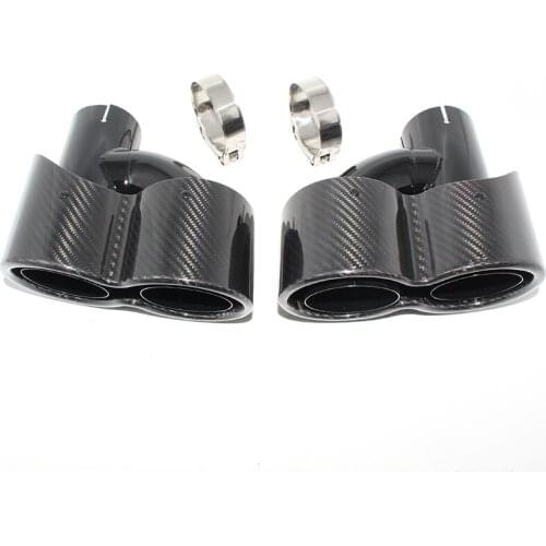 2 PCS Carbon Fiber Exhaust Tip For Rudi RS3 RS4 RS5 RS6 RS7 A3 A4 A5 A6 A7 Exhaust Tips Exhaust Car Styling