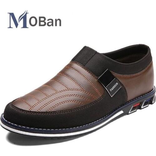 New Brand Men Shoes High Quality Leather Mens Casual Shoes Breathable Slip On Men Business Shoes Walking Footwear Shoes Size 48