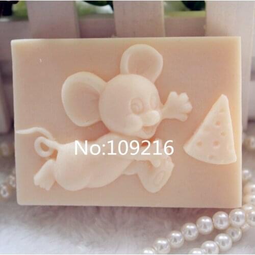 New Product!!1pcs Mickey and Cake (zx5211) Food Grade Silicone Handmade Soap Mold Crafts DIY Mould