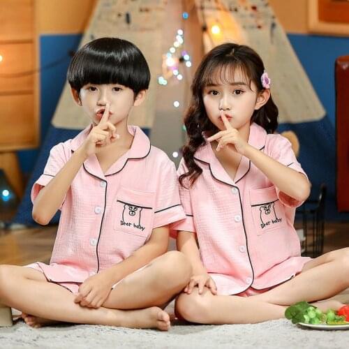 Girl Boys Pajamas Sets 2Pcs/Sets 2021 New Spring Summer Cotton Nightwear Homewear Sleepwear Underwear Children Clothing