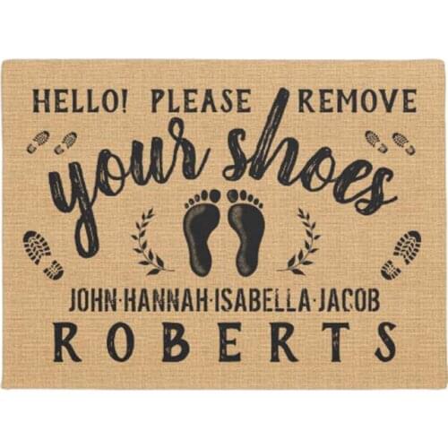 Please Remove Your Shoes Farmhouse Rustic Custom DoormatHome Decoration Entry Non-slip Door Mat Rubber Washable Floor Home Rug C