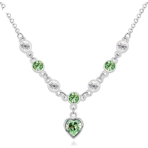 Direct Shipping 2021 Trendy 4 colors Heart Loves Cute Layer Chain Pendant Rhinestone Choker Necklace For Women Jewelry Girl Gift