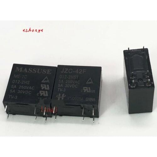 Relay HF JZC-42F 012-2HST 12VDC 6 foot 5A ME-7C 012-2HS
