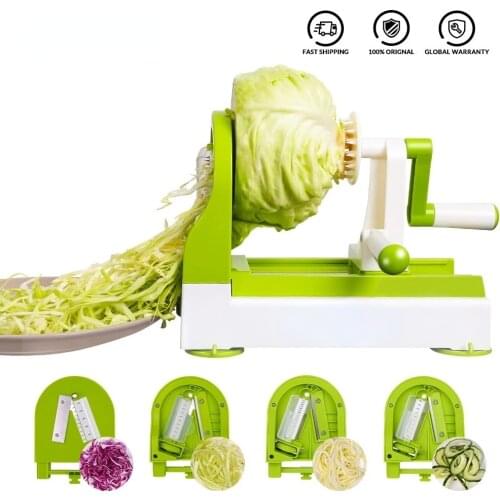 Hand Crank Rotary Graters with 4 Blade Carrot Cutter Fruit Vegetable Pasta Slicer Salad Noodle Pasta Maker Kitchen Accessories