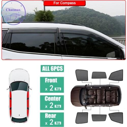 For Jeep Compass 2017-2018 Window Sunshade UV Protection Ray Blocking Mesh Laser Block Black Net Yarn