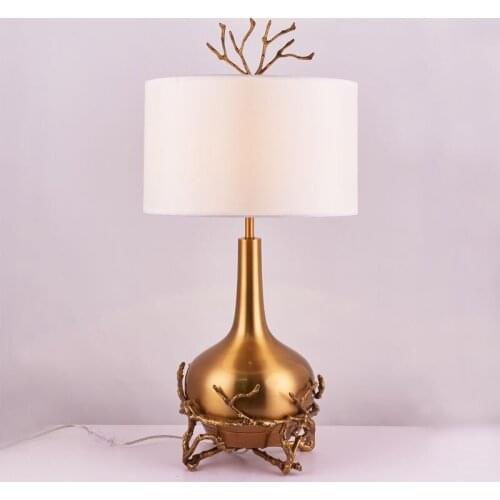 Modern simple branch shape copper base sales department living room bedroom bedside dining room table lamp