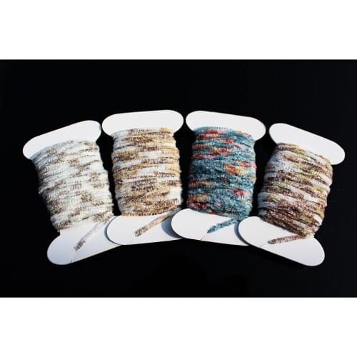 Tigofly 4 cards 40m multi-color Stonefly Worms Rayon Yarn Tinsel Chenille Floss Line Thread Woolly Bugger Fly Tying Materials