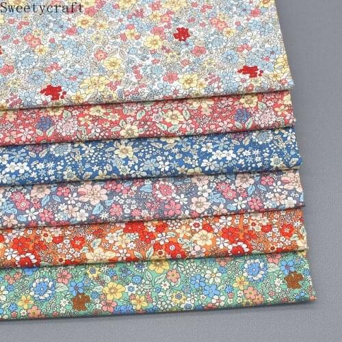 147x50CM flower Poplin cotton fabric crafts summer apparel Kids dress patchwork fabric for hair bow sewing tissue cotton cloth