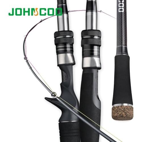 JOHNCOO 2.7m 3.0m 3 Section Carbon Fishing Rod H/MH Power 2 Tips Spinning Casting Rod Travel Ultra Rod 10-45g Lure Rod