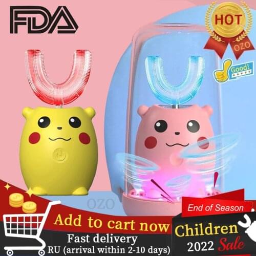Smart Electric Toothbrush Kids Silicon Automatic Ultrasonic Teeth Tooth Brush Cartoon Pattern Children 360 Degrees XaoMi U