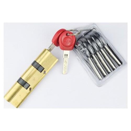 Anti-Theft Gate Door 110 115 120 125 130MM Double Wheel Fork Lock Core Safety Brass Double Spring Super AB Door Cylinder