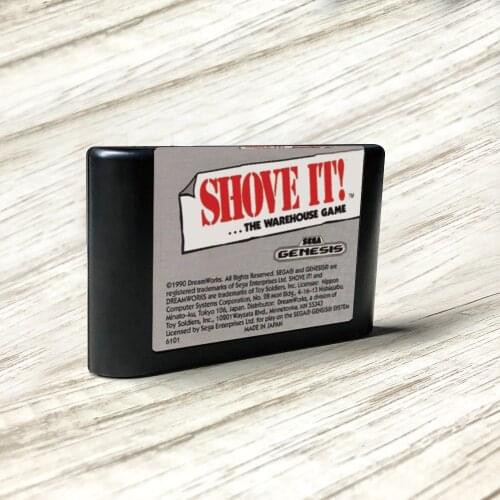 Shove It! ...The Warehouse Game - USA Label Flashkit MD Electroless Gold PCB Card for Sega Genesis Megadrive Video Game Console