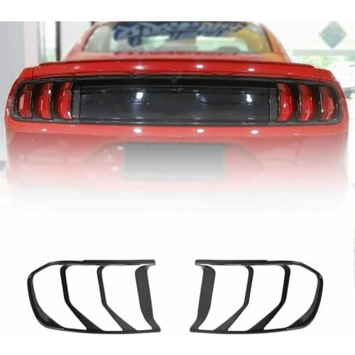 Tail Light Lamp Cover Guard Trim Frame Bezel for Ford Mustang 2018 2019 Carbon Fiber